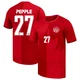 Men's Aribim Pepple Red Authentic ＃27 Canada National Team 2026 Home Match Soccer Jersey