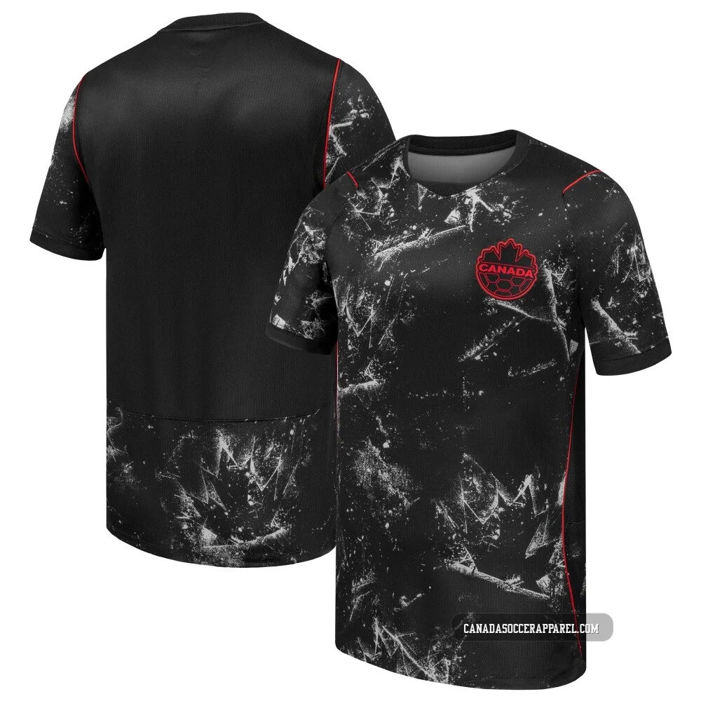 Men's Blank Black Replica Canada National Team 2026 Away Stadium Soccer Jersey