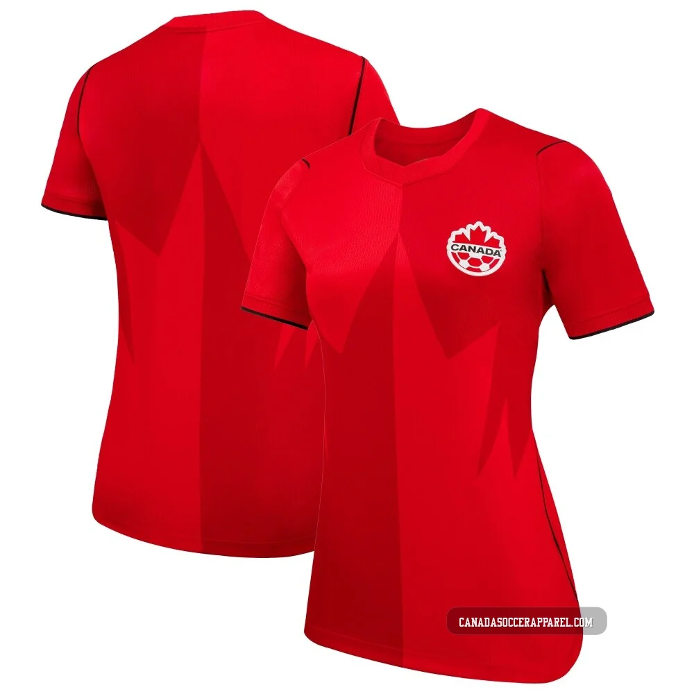 Women's Blank Red Replica Canada National Team 2026 Home Stadium Soccer Jersey