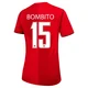 Women's Moïse Bombito Red Replica ＃15 Canada National Team 2026 Home Stadium Soccer Jersey