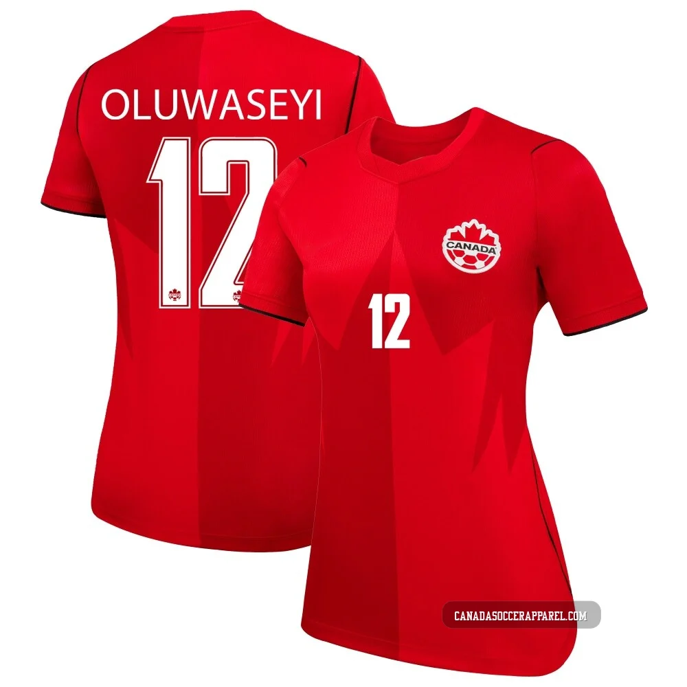 Women's Tani Oluwaseyi Red Replica ＃12 Canada National Team 2026 Home Stadium Soccer Jersey