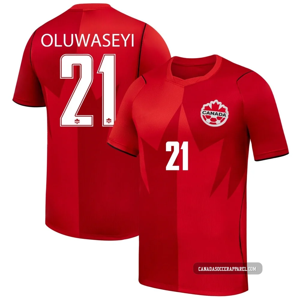 Youth Tani Oluwaseyi Red Replica ＃21 Canada National Team 2026 Home Stadium Soccer Jersey